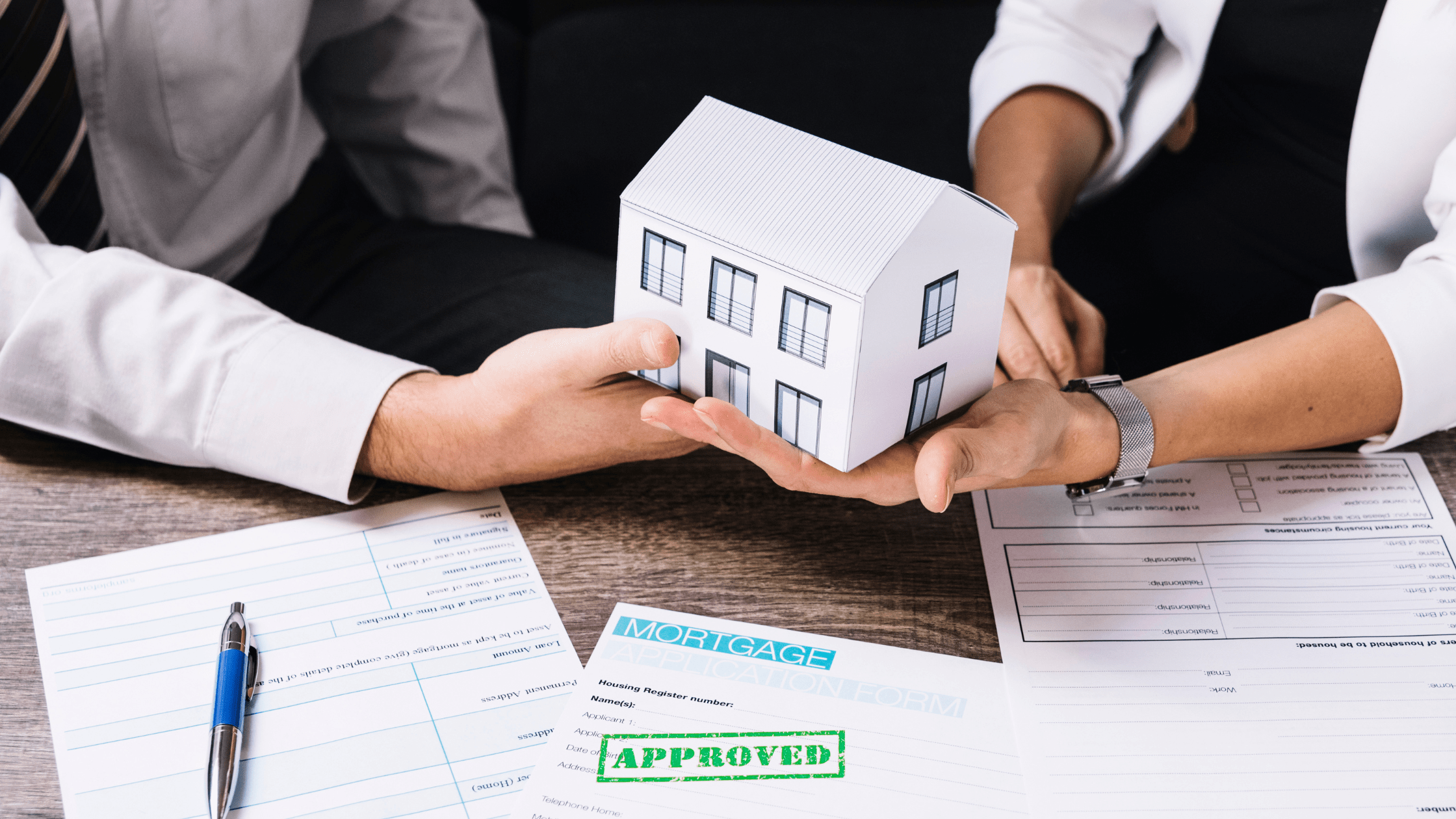 Man giving home toy to another with a paper mentione pre-approval